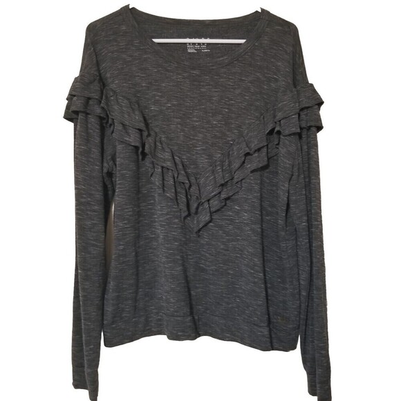 Marc New York Performance Womens Gray Top Xlarge Sweatshirt Ruffle Heathered - Picture 1 of 3